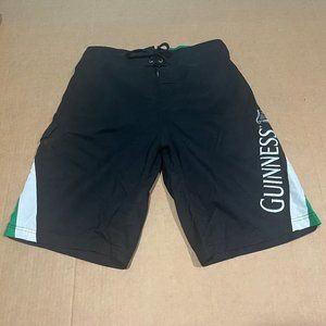 Guinness Beer Board Water Shorts Men's Size Large Tie Front Embroidered EUC